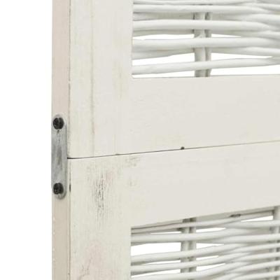 Kamerscherm met 3 panelen massief paulowniahout wit Kamerscherm met 3 panelen massief paulowniahout wit