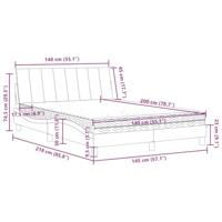 Bed met matras "Hanko" fluweel blauw 140x200 cm - thumbnail