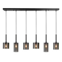 Highlight HanglampDiverso zwart 6-lichts met smoke glas - H5413.01 - thumbnail