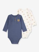 Set van 2 body's met lange mouwen marineblauw - thumbnail