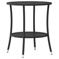 Tuinstoelen 2 st verstelbaar met tafel poly rattan zwart - thumbnail
