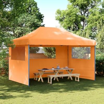 VidaXL Partytent inklapbaar pop-up met 3 zijwanden oranje VidaXL Partytent inklapbaar pop-up met 3 zijwanden oranje