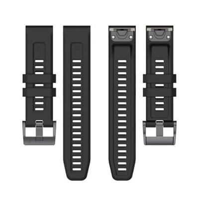 By Qubix - Siliconen sportbandje - Zwart - Compatible met Garmin Fenix 8-51mm - Compatible Garmin bandje