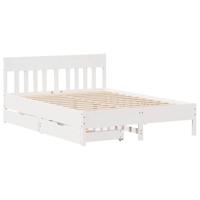 Bedframe zonder matras massief grenenhout wit 120x190 cm - thumbnail