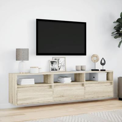Tv-wandmeubel met LED-verlichting 180x31x45 cm sonoma eiken