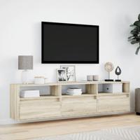 Tv-wandmeubel met LED-verlichting 180x31x45 cm sonoma eiken - thumbnail