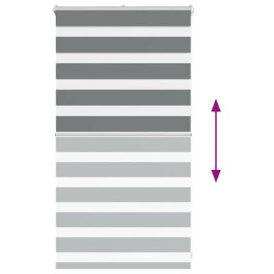 VidaXL Zebra rolgordijn 90x100 cm stofbreedte 85,9 cm donkergrijs