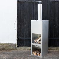 Venture Home Makarima Vuurschaal 45 x 199 x 45 - Zilver - thumbnail