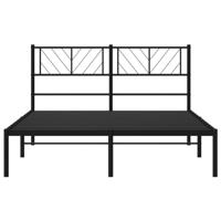 Bedframe met hoofdbord metaal zwart 120x200 cm - thumbnail