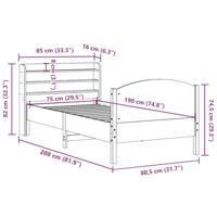 Bedframe zonder matras massief grenenhout 75x190 cm - thumbnail