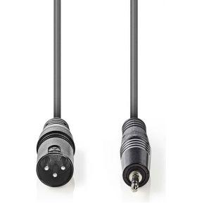 XLR-Audiokabel | XLR 3-pins male - 3,5 mm male | 3,0 m | Grijs XLR-Audiokabel | XLR 3-pins male - 3,5 mm male | 3,0 m | Grijs