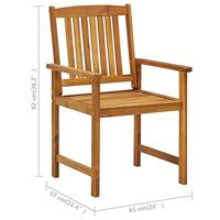 Tuinstoelen 4 st massief acaciahout - thumbnail