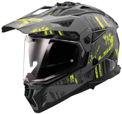 LS2 endurohelm "mx702 pioneer ii crazy". helmet mx702 pion.ii crazy xxl bl./yel. matt