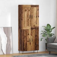 Hoge kast Oud Hout 69,5 x 34 x 180 cm Bewerkt hout - thumbnail