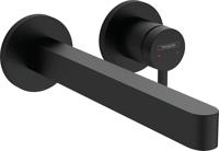 Wastafelmengkraan Inbouw Finoris HansGrohe 2-gats 228 MM Voorsprong Met Afvoerplug Mat Zwart - thumbnail