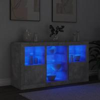 Dressoir met LED-verlichting 123x37x67 cm betongrijs - thumbnail
