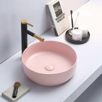 Waskom Sanilux Victoria Color Line Rond 39 cm Inclusief Click Waste Mat Pastel Roze Sanilux - thumbnail