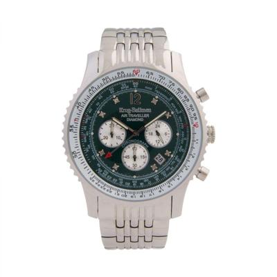 Krug-Baumen Air Traveller Diamond 46mm 600308DS Heren Horloge Krug-Baumen Air Traveller Diamond 46mm 600308DS Heren Horloge