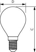 Philips LED kogel E14 6,5-60W 2700K filament mat - LED3742 - thumbnail
