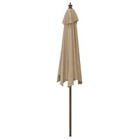 Parasol met houten paal 299x240 cm taupe - thumbnail