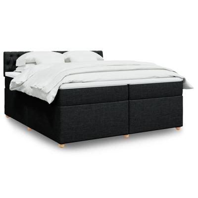 Boxspring met matras stof zwart 90x190 cm