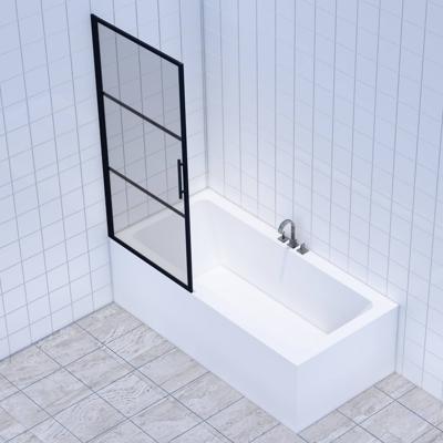 Badwand Frame 150x80 cm 8 mm NANO Glas Mat Zwart Raster Badwand Frame 150x80 cm 8 mm NANO Glas Mat Zwart Raster