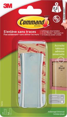 Command fotolijststrip voor haak met zaagtanden, draagvermogen 2,2 kg, metaal, blisterverpakking