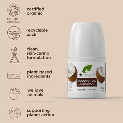 Dr Organic Virgin Coconut Oil Deodorant Roll-On