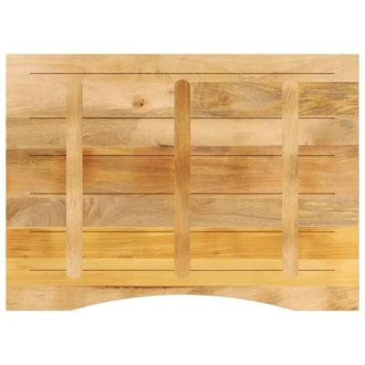 Bureaublad met ronding 110x80x2,5 cm massief ruw mangohout