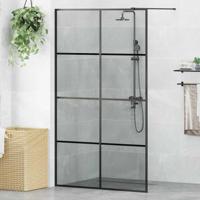 VidaXL Inloop douche wand zwart 115 x 195 cm gehard glas - thumbnail