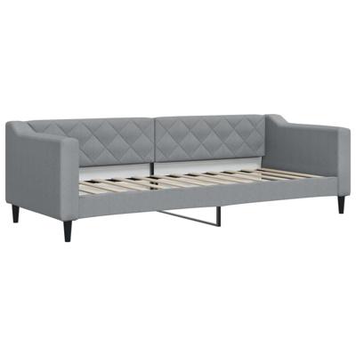 Slaapbank met onderschuifbed 80x200 cm stof lichtgrijs