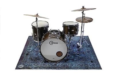 DRUMnBASE VP185-BLU Vintage Persian Blue drum/stage mat 185 x 160 cm