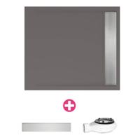 Douchevloer Xenz Easy Tray | 80x80 cm | Incl.Gootcover en Afvoersifon | Acryl | Vierkant | Antraciet mat - thumbnail