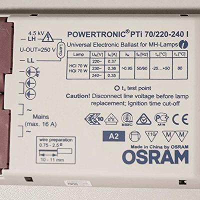OSRAM HOMELIGHTING Hogedruklamp Elektronisch voorschakelapparaat 70 W (1 x 70 W) Met trekontlasting PTI 70/220-240 I VS20