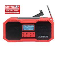 Albrecht DR 112 Outdoorradio DAB+, VHF (FM) Noodradio, USB, Bluetooth Acculaadfunctie, Handslinger, Zonnepaneel, Spatwaterbestendig, Stofvast, Zaklamp, - thumbnail