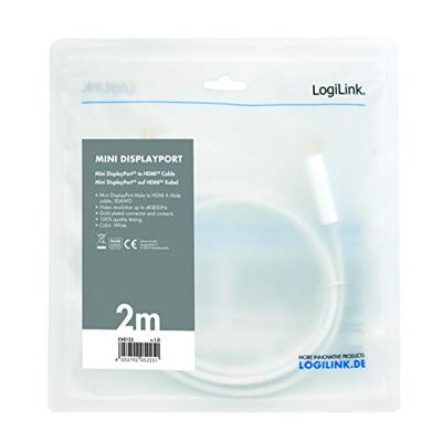 LogiLink CV0123 DisplayPort kabel 2 m Mini DisplayPort HDMI Wit LogiLink CV0123 DisplayPort kabel 2 m Mini DisplayPort HDMI Wit