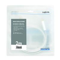 LogiLink CV0123 DisplayPort kabel 2 m Mini DisplayPort HDMI Wit - thumbnail
