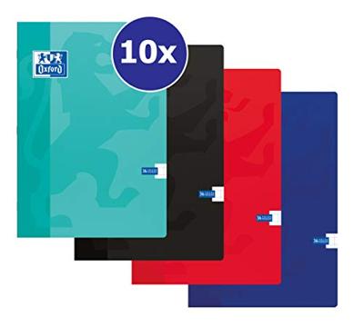 Schrift Oxford School A4 ruit 10x10mm 72 pagina&apos;s 80gr assorti | 10 stuks
