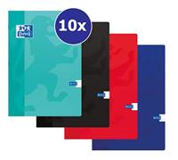 Schrift Oxford School A4 ruit 10x10mm 72 pagina&apos;s 80gr assorti | 10 stuks - thumbnail