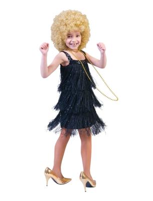 Flapper Jurk Meisje Zwart