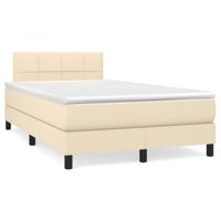 Boxspring met matras stof crèmekleurig 140x190 cm - thumbnail