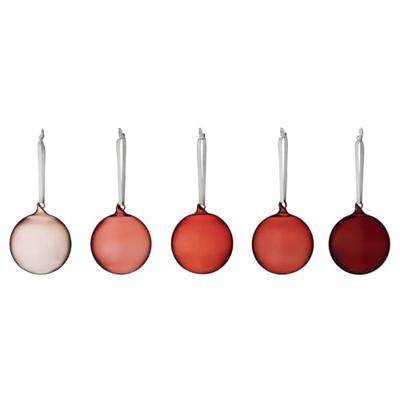 Iittala Oiva Toikka Glazen kerstbal 8 cm rood set van 5 Iittala Oiva Toikka Glazen kerstbal 8 cm rood set van 5