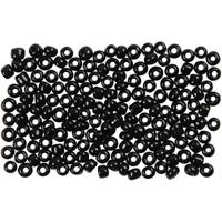 Creativ Company Rocailles, d 3 mm, afm 8/0, gatgrootte 0,6-1,0 mm, zwart, 25 gr/ 1 doos - thumbnail