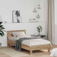 Bedframe met hoofdeinde Artisan Eiken 75 x 190 cm Bewerkt hout - thumbnail
