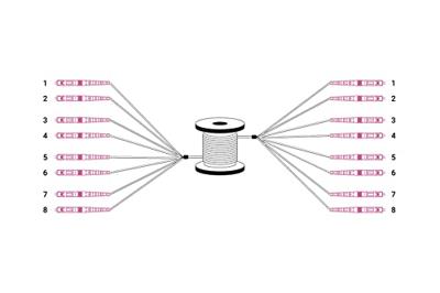 Digitus DK-24338U100BK-BBB Glasvezel Optische vezel Aansluitkabel 100 m Zwart [8x LC-/UPC-stekker - 8x LC-/UPC-stekker] 50/125 µ Multimode OM4 - thumbnail