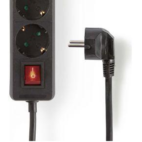 Stekkerdoos | Beschermend contact met aan/uit-schakelaar | 6-wegs | 3,0 m | Zwart Stekkerdoos | Beschermend contact met aan/uit-schakelaar | 6-wegs | 3,0 m | Zwart