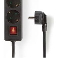 Stekkerdoos | Beschermend contact met aan/uit-schakelaar | 6-wegs | 3,0 m | Zwart - thumbnail