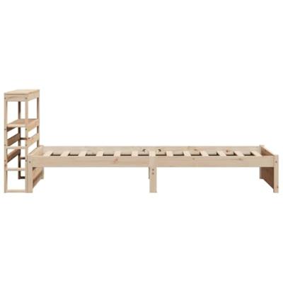Bedframe met hoofdbord massief grenenhout 75x190 cm