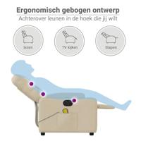 Massagestoel elektrisch verstelbaar stof crèmekleurig - thumbnail