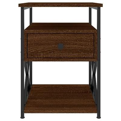 Nachtkastjes 2 st 40x42x55 cm bewerkt hout bruin eikenkleur